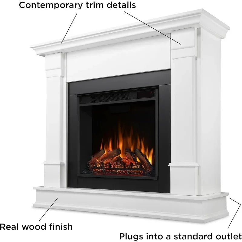 Electric Fireplace & Mantel - Realistic Flames - 48"W