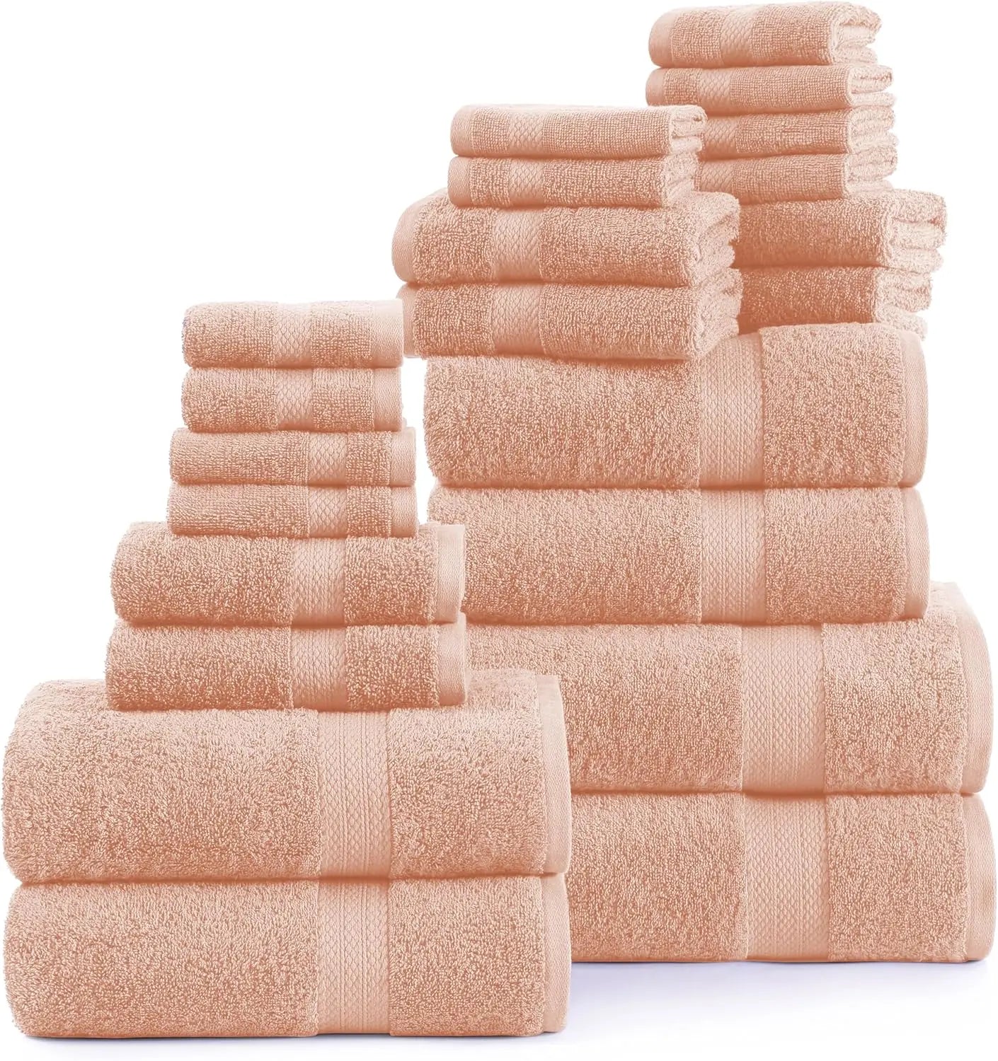 Bath Towels 24 Pcs - Luxury Microfiber - Seven Assorted Colors