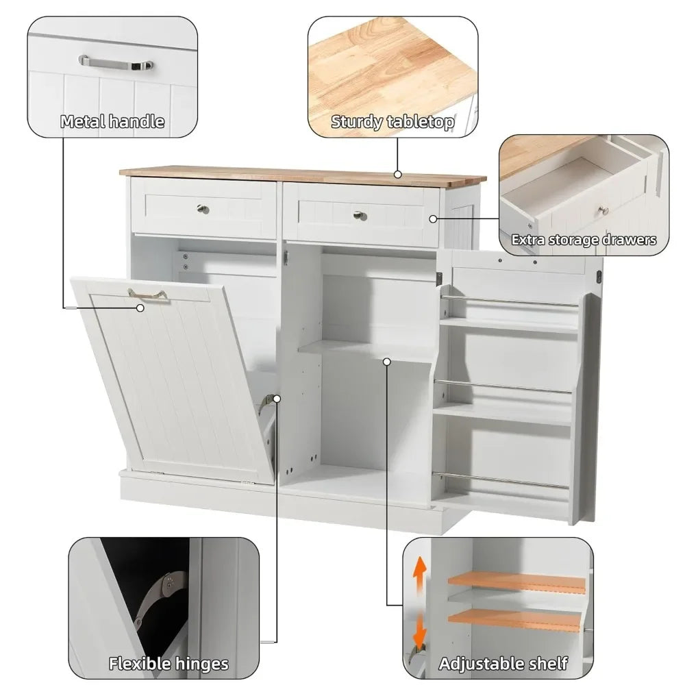 Kitchen Cabinet Pantry - Tilt Open Bin - Cabinet & Drawers - Freestanding