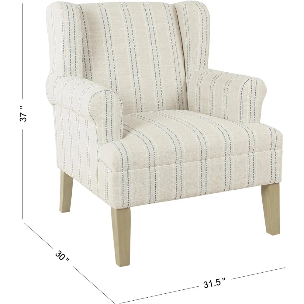 Accent Wingback Leisure Chair, Rolled Arms