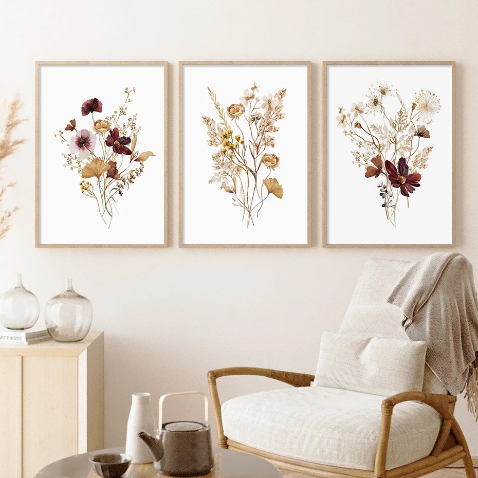 Canvas Print Wall Art - Watercolor - Florals, Botanicals, Dried Flowers