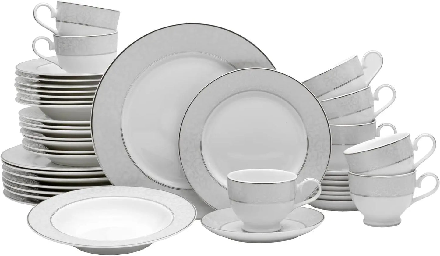 Dinnerware Set *40Pcs - White Porcelain - Diningroom Collection