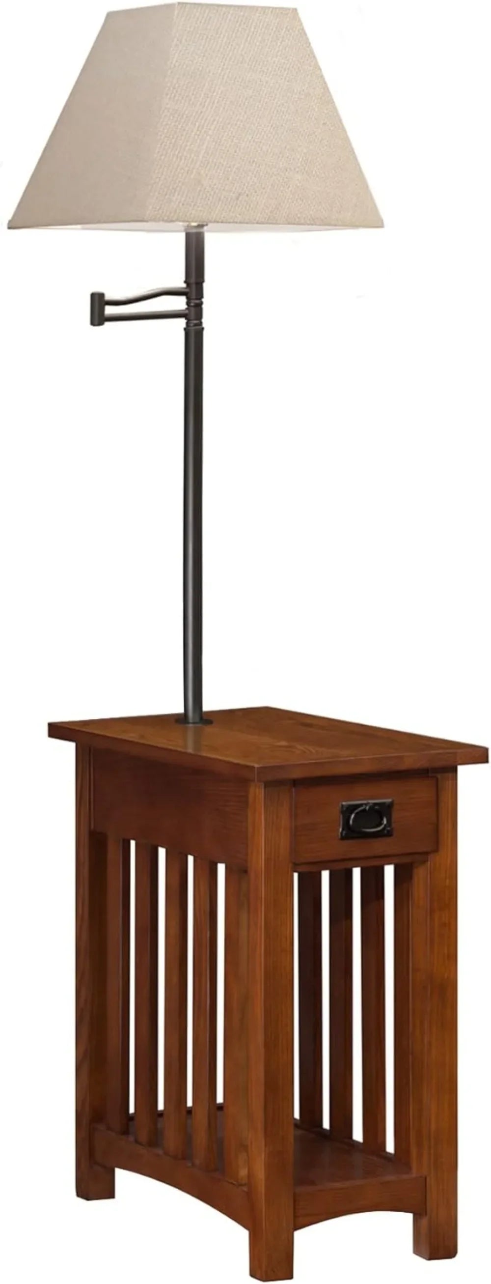 Mission Lamp - End Table - Oak Finish - Leick Home