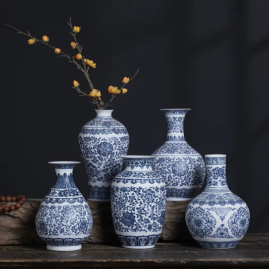 Vases Blue and White Jingdezhen