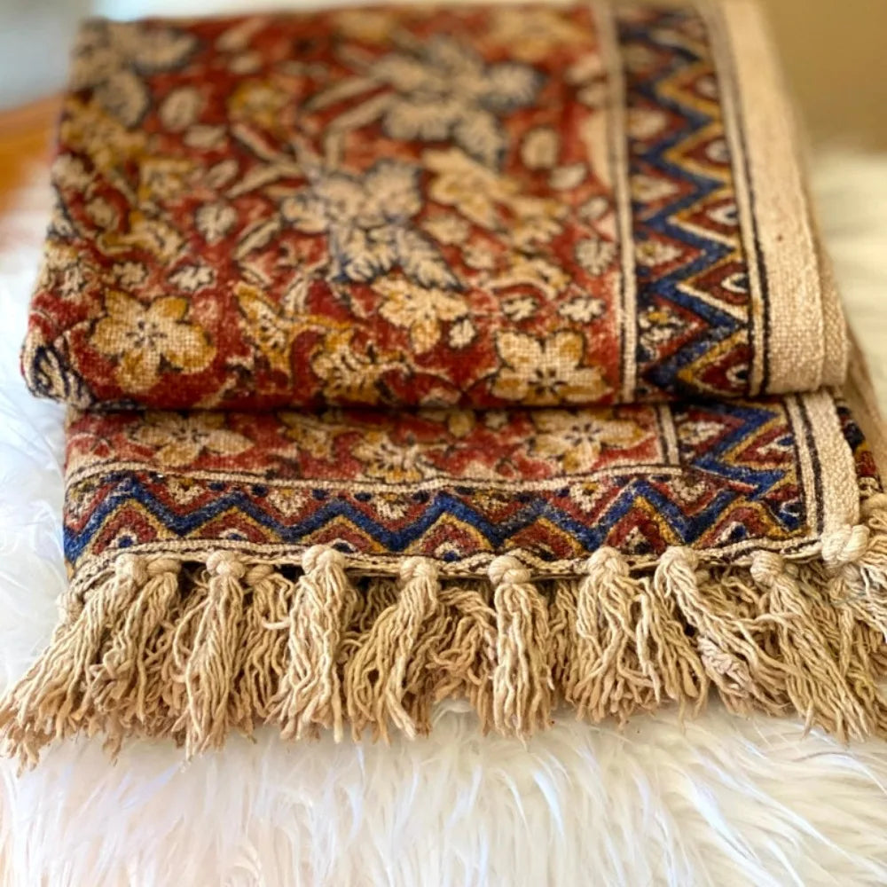 Throw Blanket, Vintage Boho, 100% Cotton