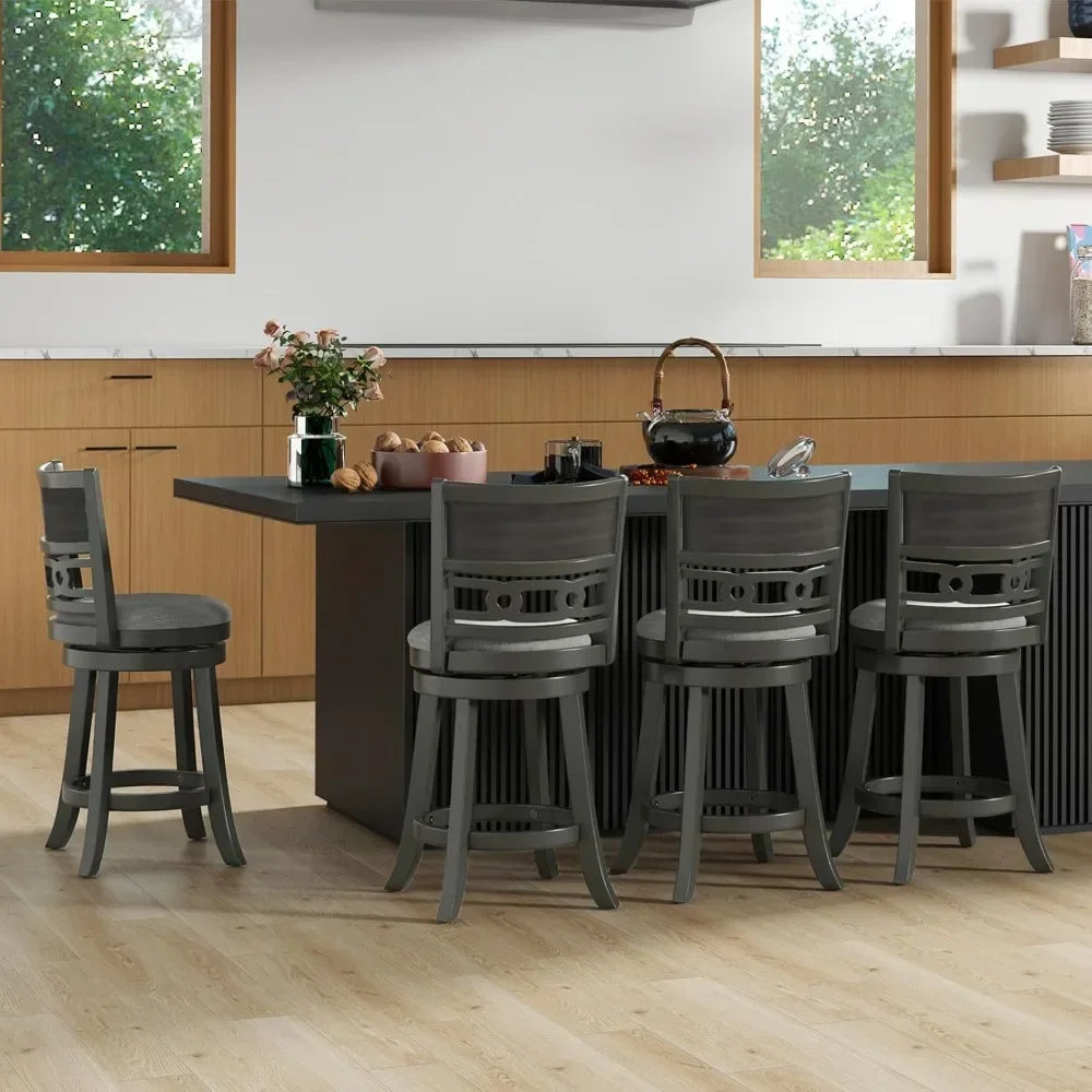 Bar Stools, Bar Chairs - Counter Height - Upholstered - Swivel Seat