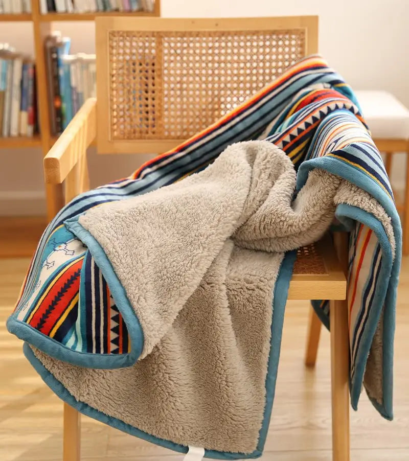 Bohemian Sherpa Throw Blanket