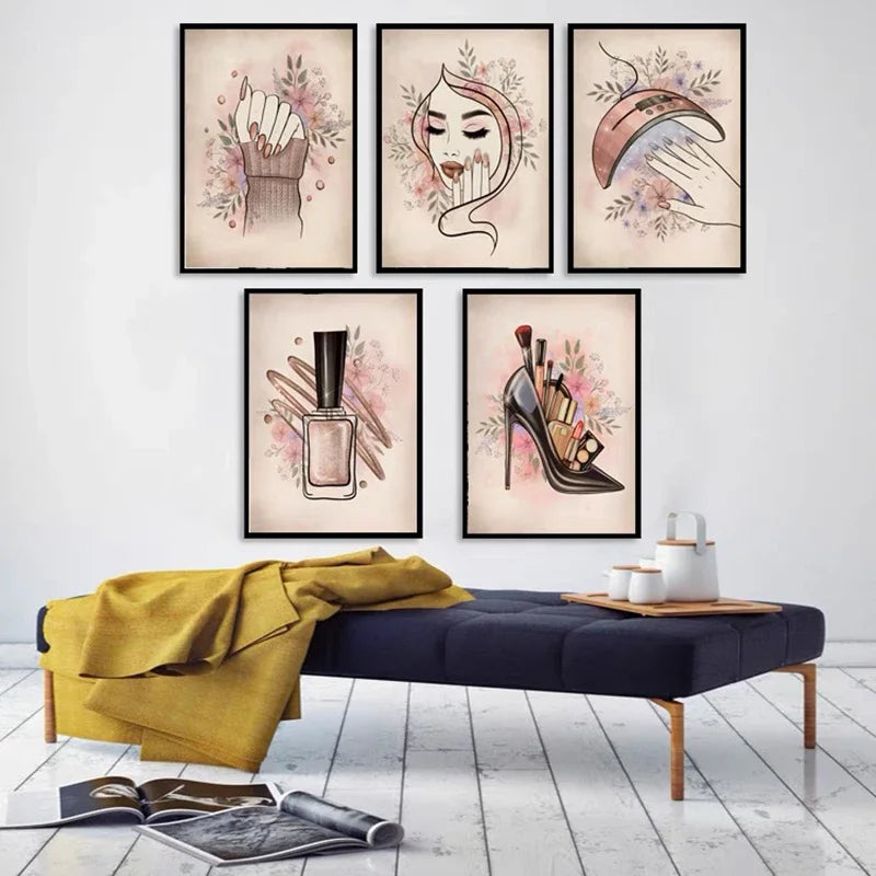 Prints on Canvas - Make-Up Theme - No Frame - Bedroom Collection