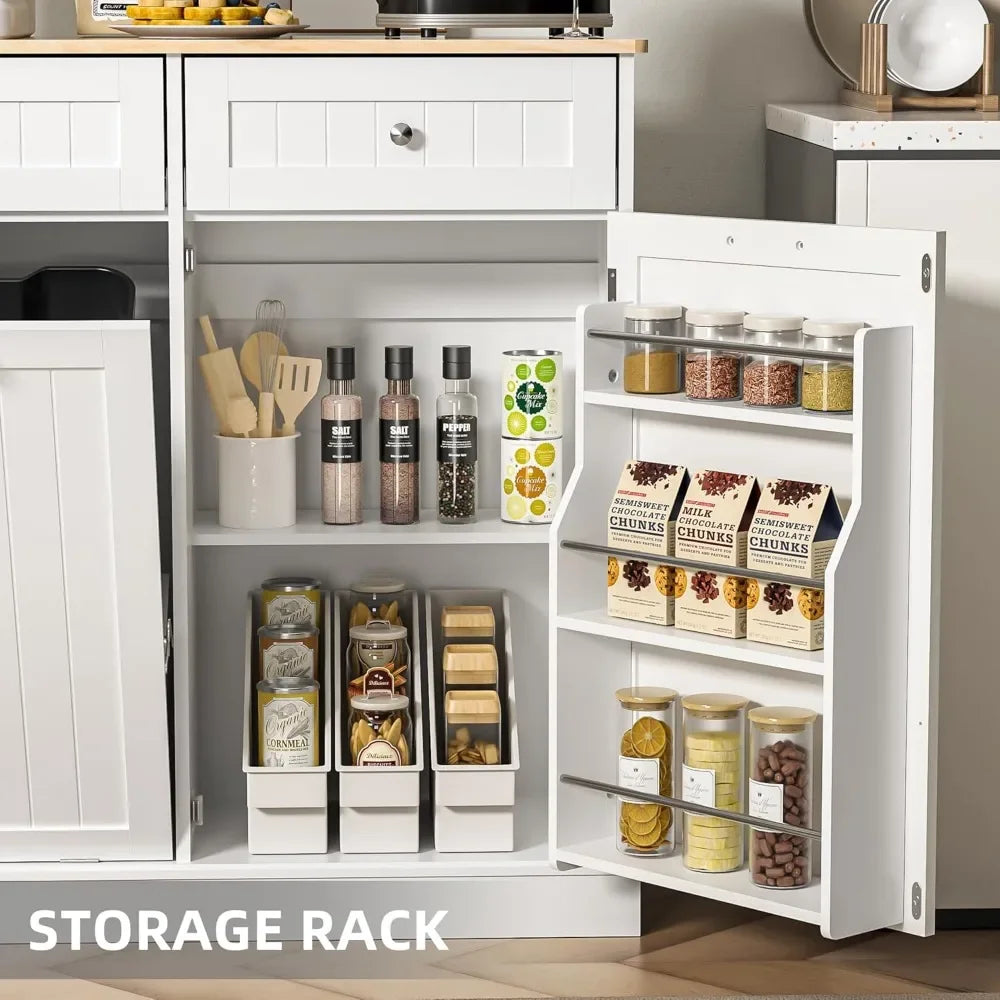 Kitchen Cabinet Pantry - Tilt Open Bin - Cabinet & Drawers - Freestanding