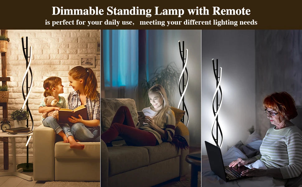 Lamp - Spiral Floor - Dimmable, Remote