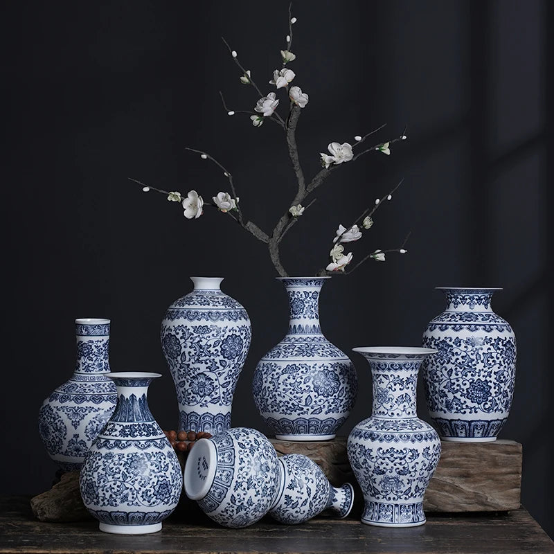 Vases Blue and White Jingdezhen