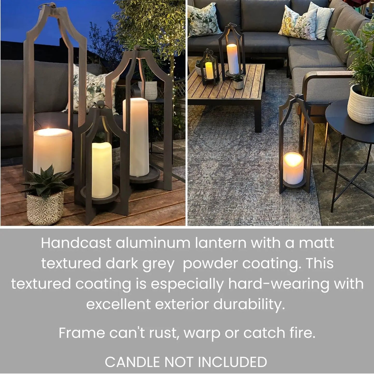 Floor Lantern Candle Holder - Indoor/outdoor - 23" Tall