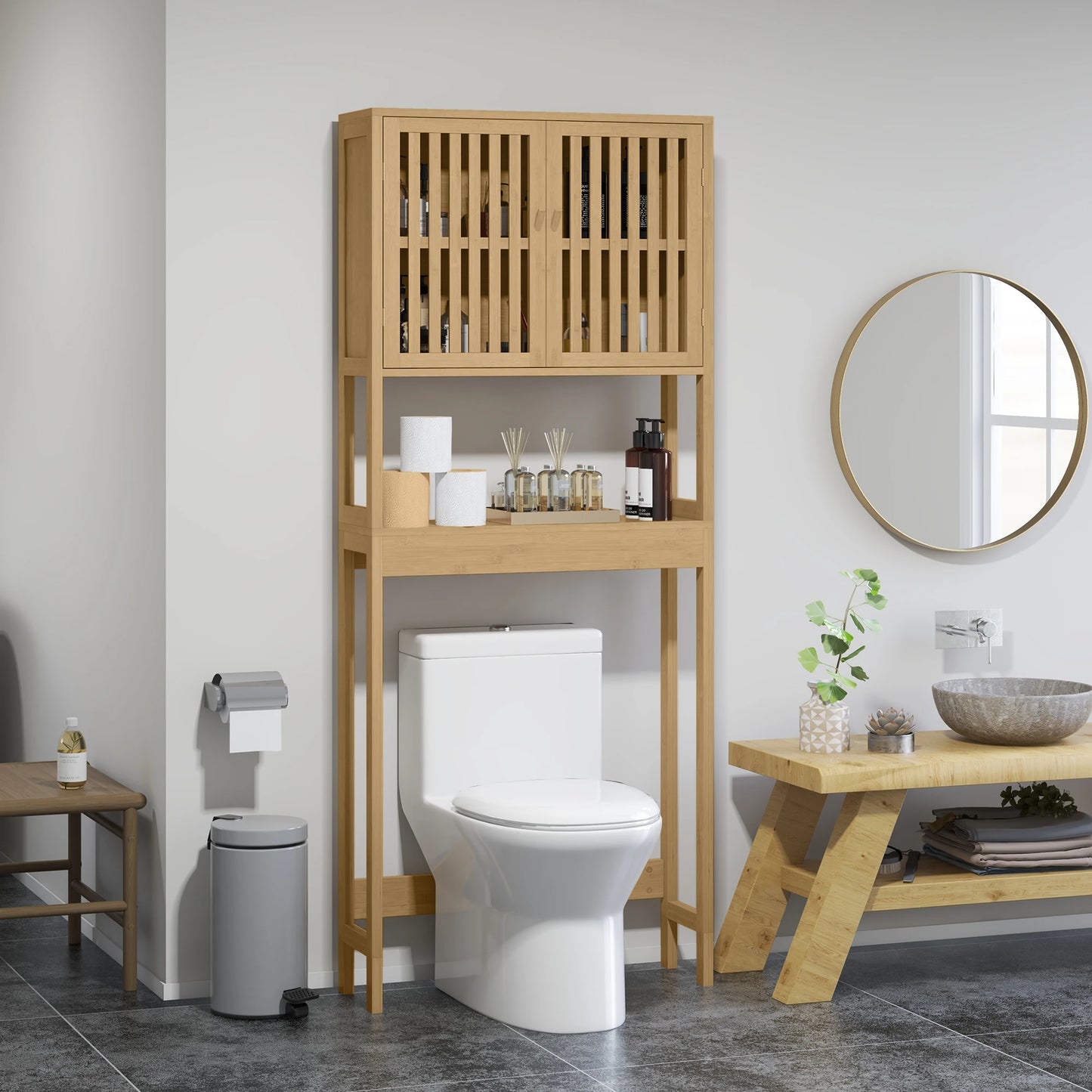 Bathroom Cabinet - Natural Bamboo