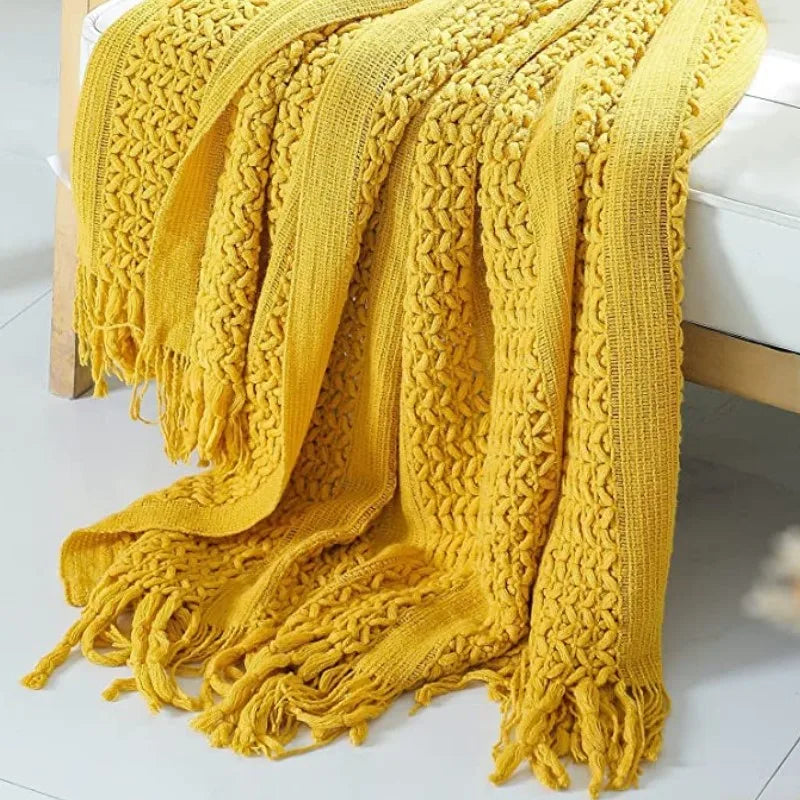 Throw Blanket with Tassels