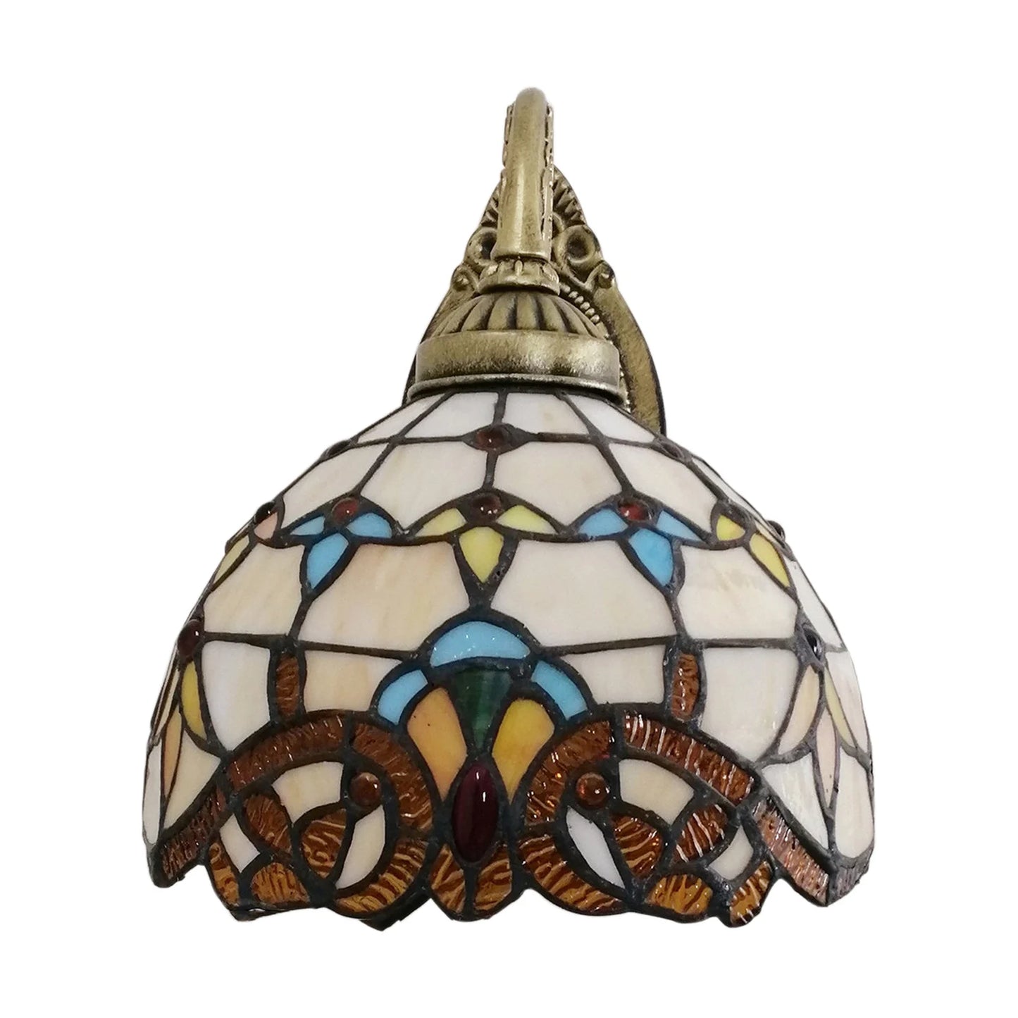 Wall Sconce - Painted Stained Glass Shade - Wall Mount Lighting Fixture