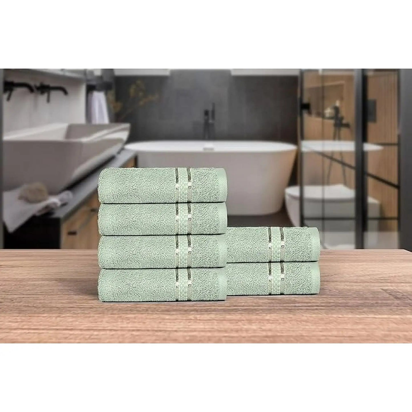 Hand & Face Towel Set *6Pcs - Rich Basic Collection - 16x38 Inches