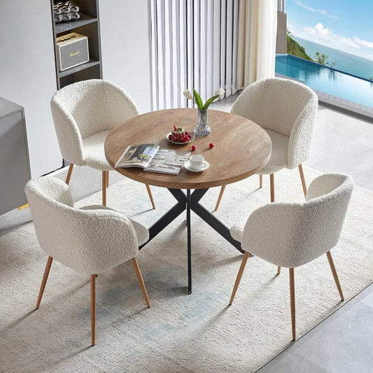 Dining Table Set *5Pcs -  Kitchen Table Set *5Pcs -  4 Upholstered Arm Chairs