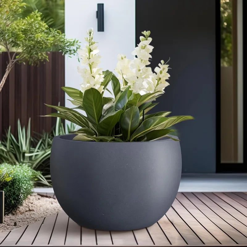 Large Planter Bowl - Indoor/Outdoor with Drainage