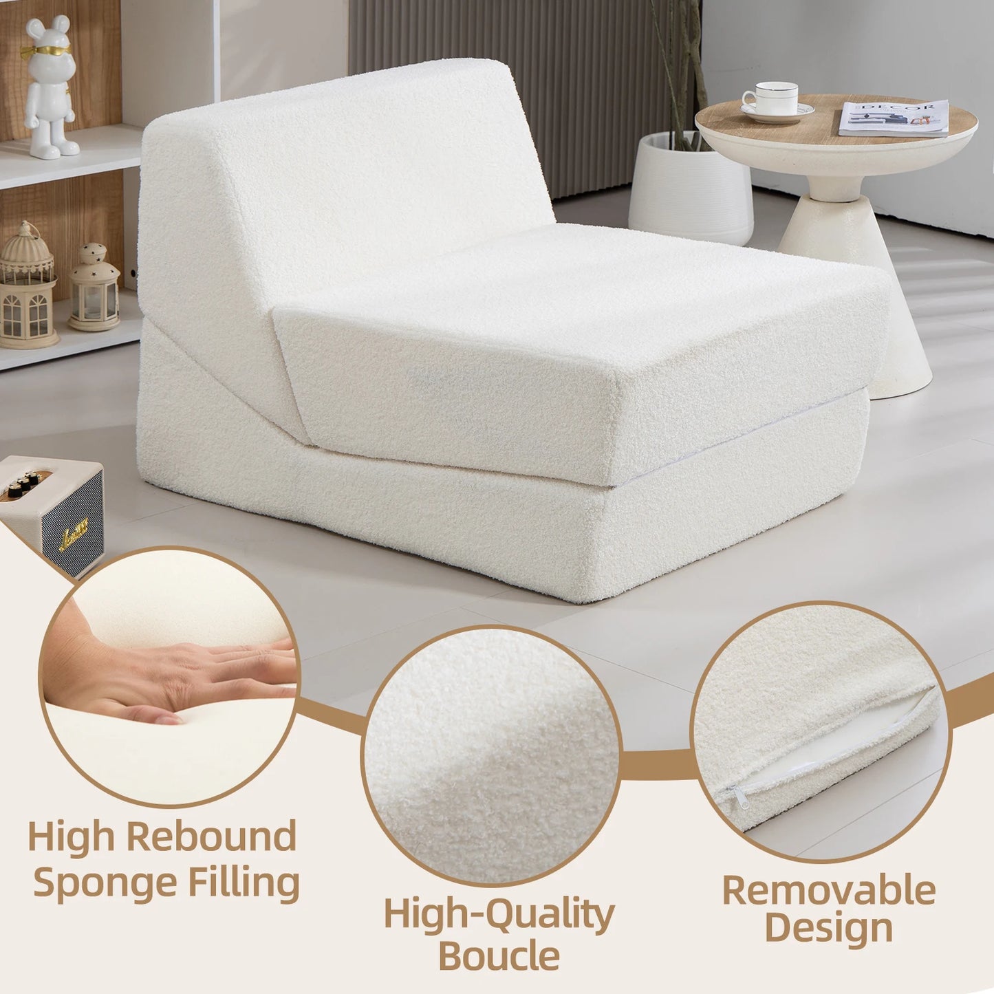 Folding Sofa Bed - 3 in 1 Convertible Sofa Chair - Nap Time - Play Time