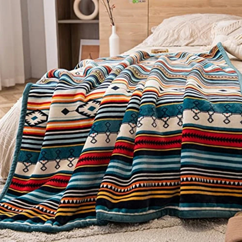 Bohemian Sherpa Throw Blanket