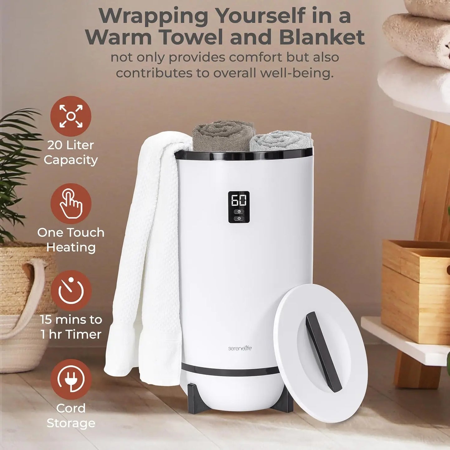 Luxury Towel/Blanket Warmer - SereneLife Home