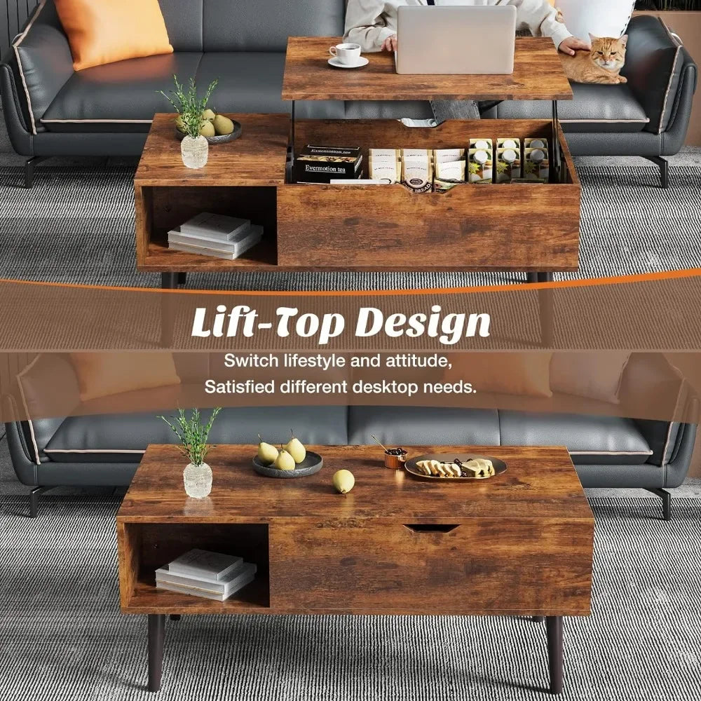 Coffee Table Brown Lift Top - Storage - Livingroom Collection