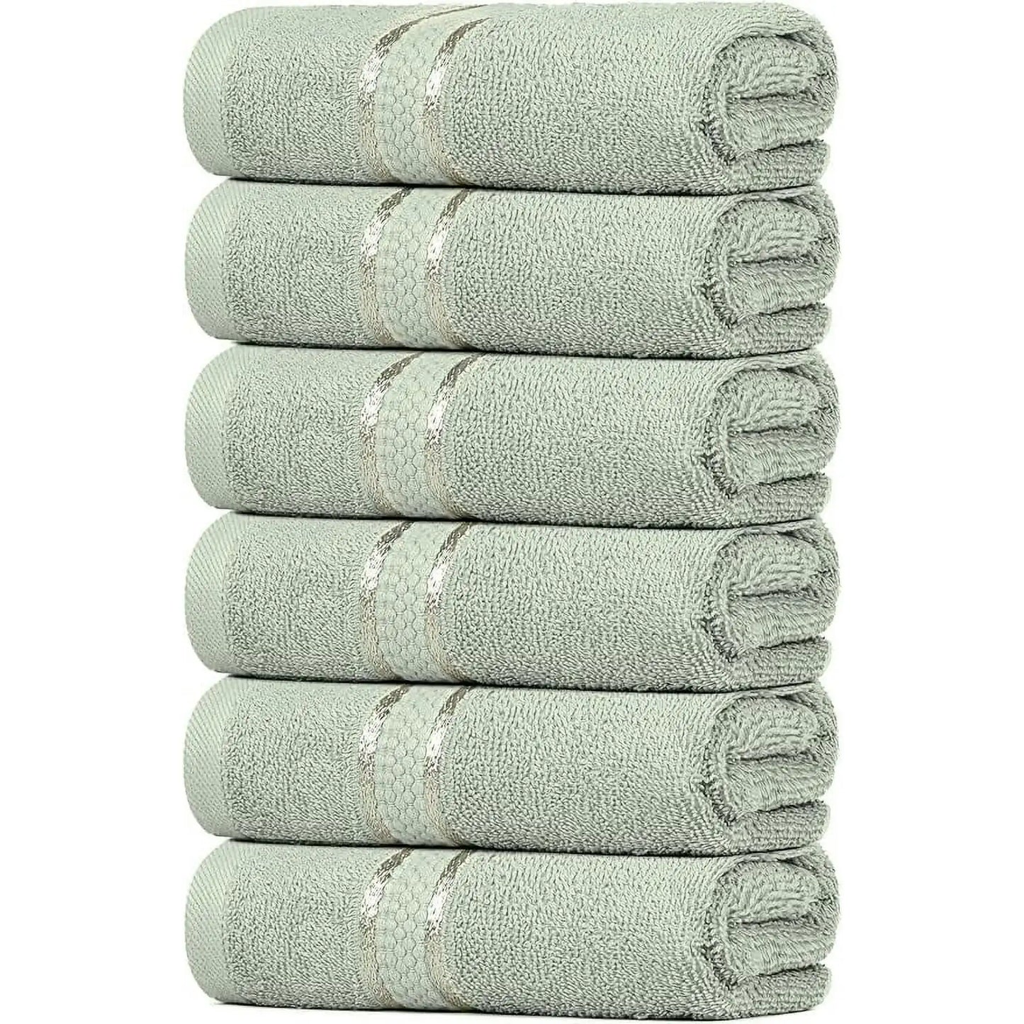 Hand & Face Towel Set *6Pcs - Rich Basic Collection - 16x38 Inches