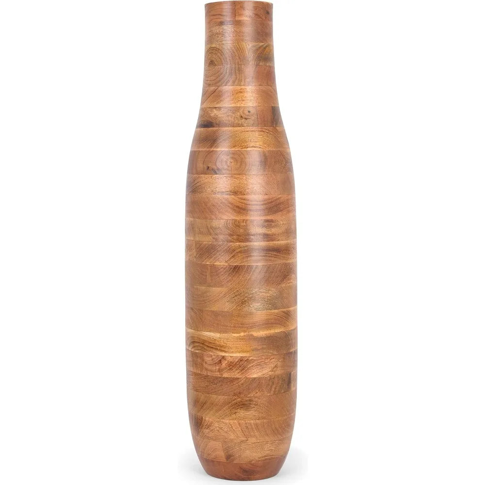 Vase - Mango Wood - Tall Floor Vase 32" - Hand Carved - True Heirloom Piece