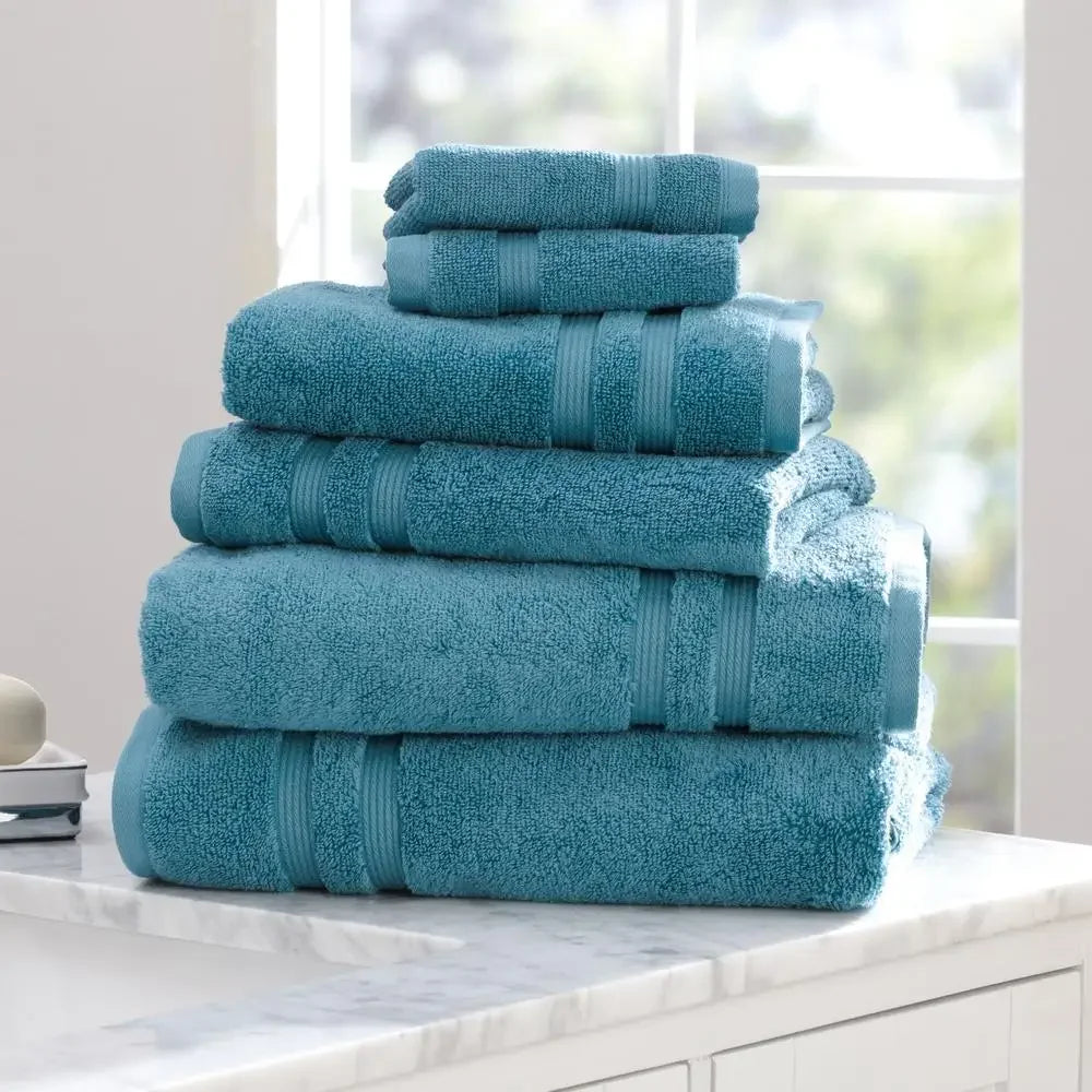 Mainstays Anti-Microbial Bath Towel Set *6Pcs, Plush Cotton