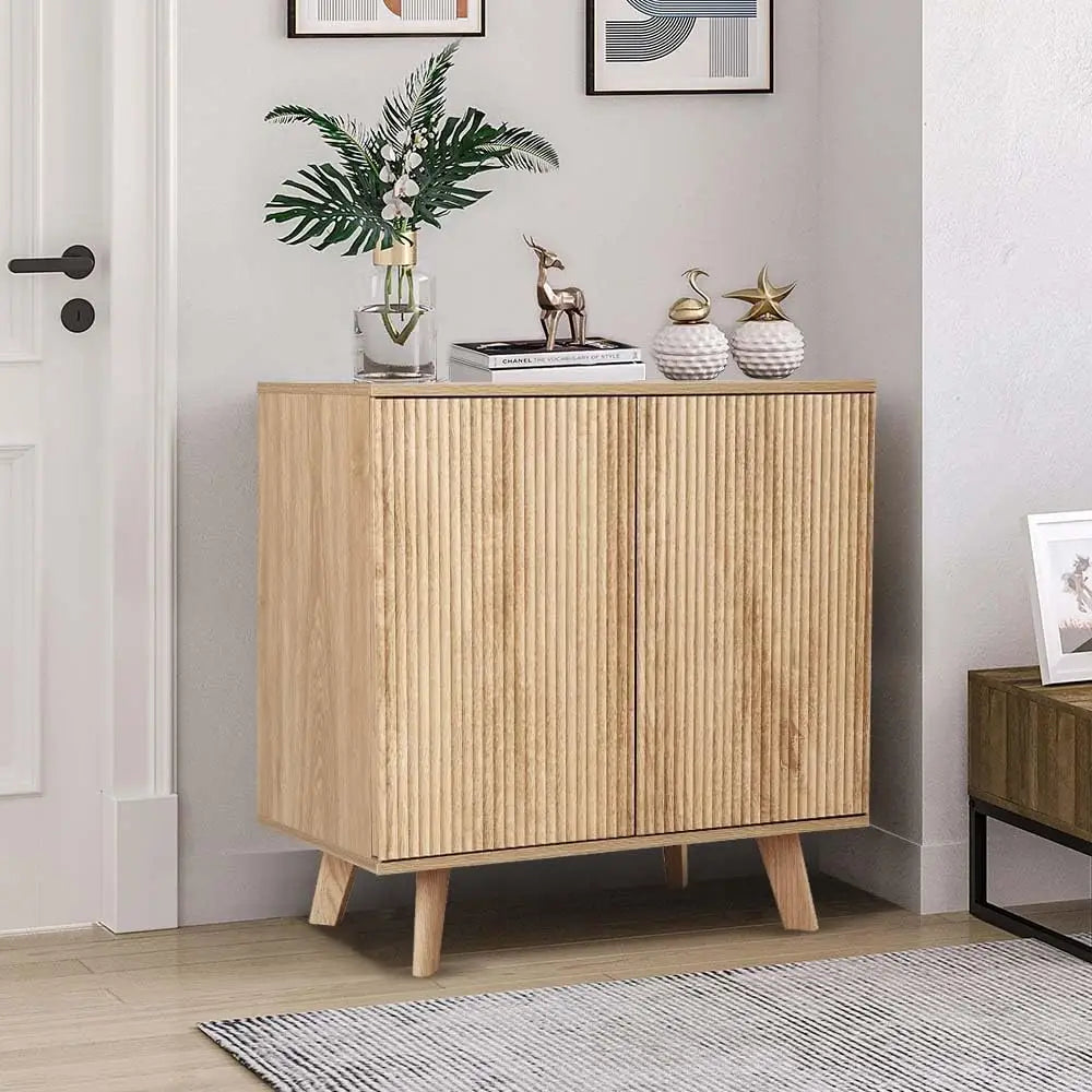 Credenza - Buffet Cabinet - Fluted Design - Home Storage Solutions