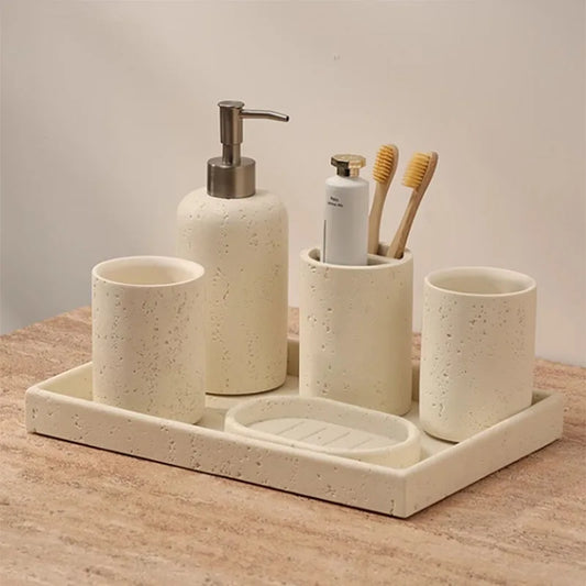 Bathroom Accessories - Sand Stone Ceramic - European Style Luxury