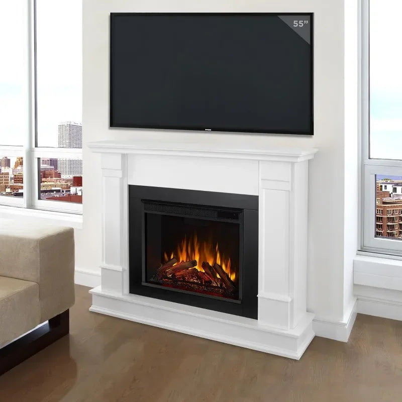 Electric Fireplace & Mantel - Realistic Flames - 48"W