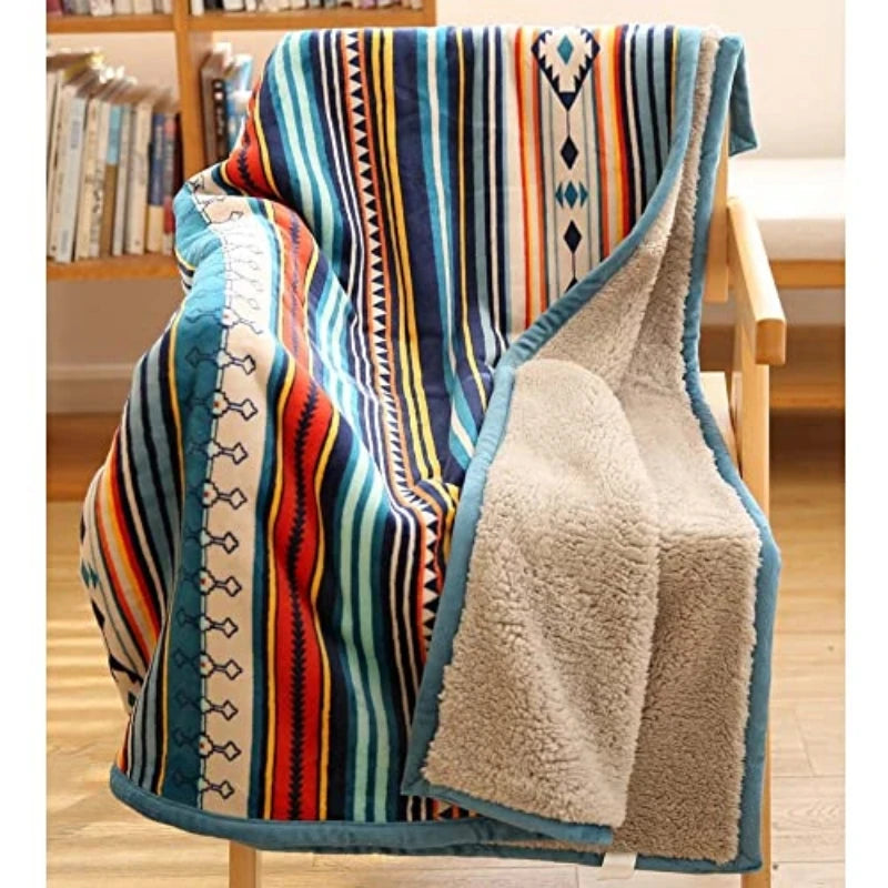 Bohemian Sherpa Throw Blanket