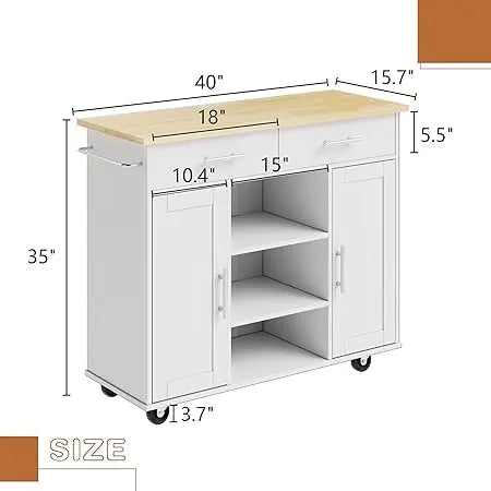 Kitchen Mobile Island Cart - Kitchen Utility Cart