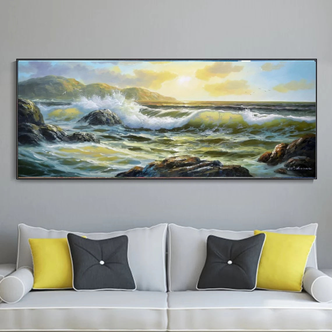 Wall Art - Oil On Canvas - Seascape Waves