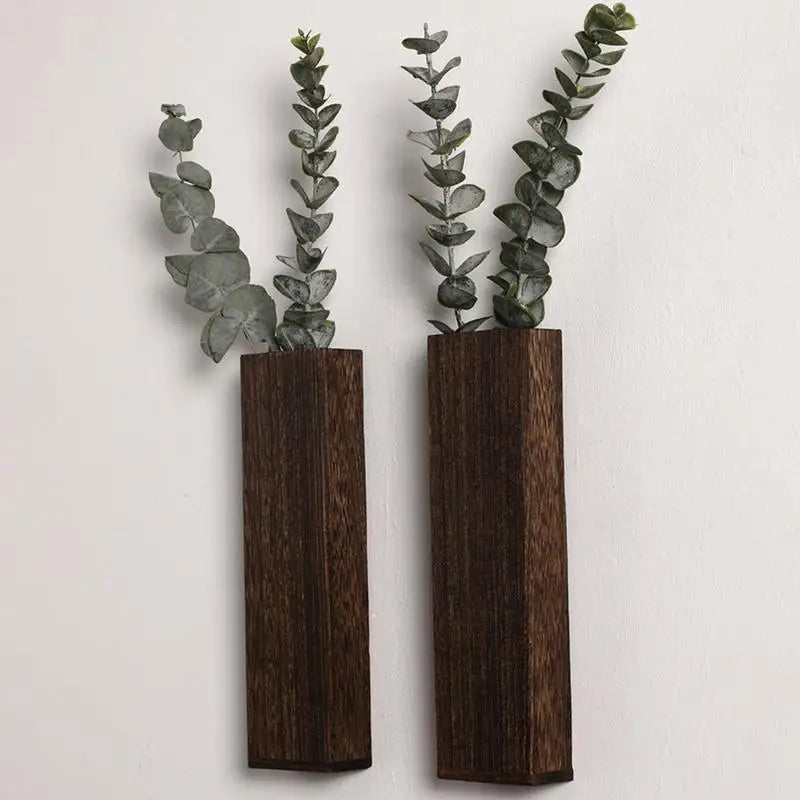 Wooden Wall Mount Plant/Flower Vases