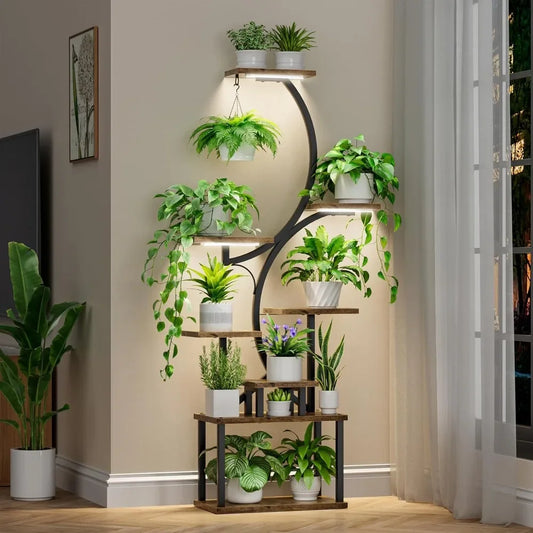 Plant Stand - S Shape - Indoor with Grow Lights