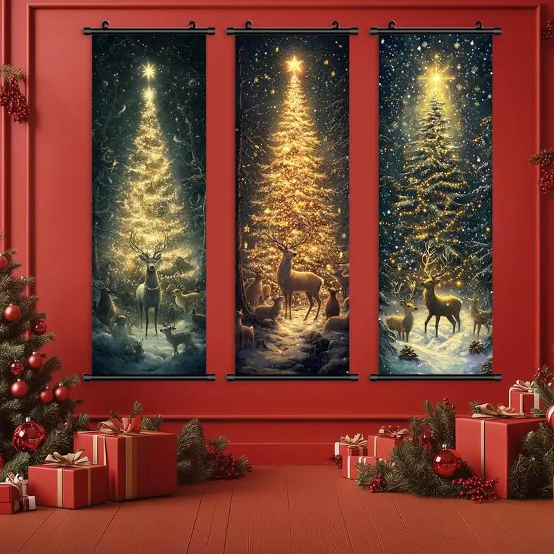 Christmas Themed Wall Hanging Banner Set *3Pcs