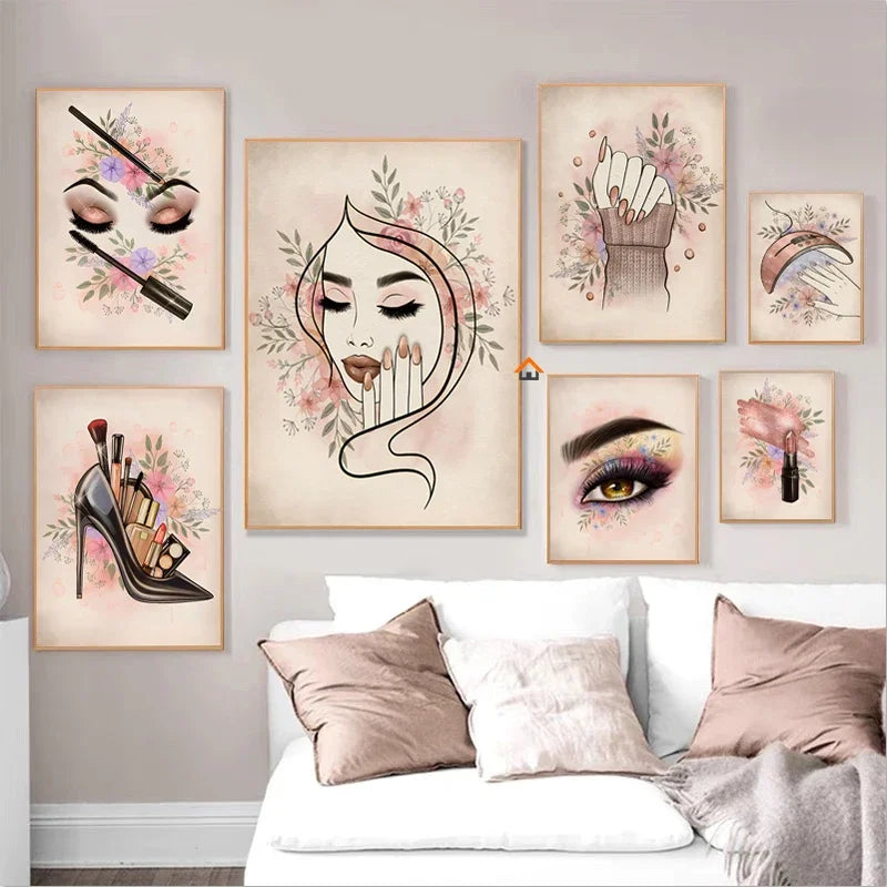 Prints on Canvas - Make-Up Theme - No Frame - Bedroom Collection