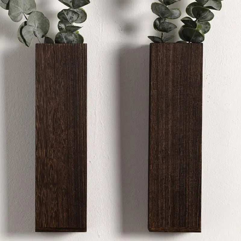 Wooden Wall Mount Plant/Flower Vases