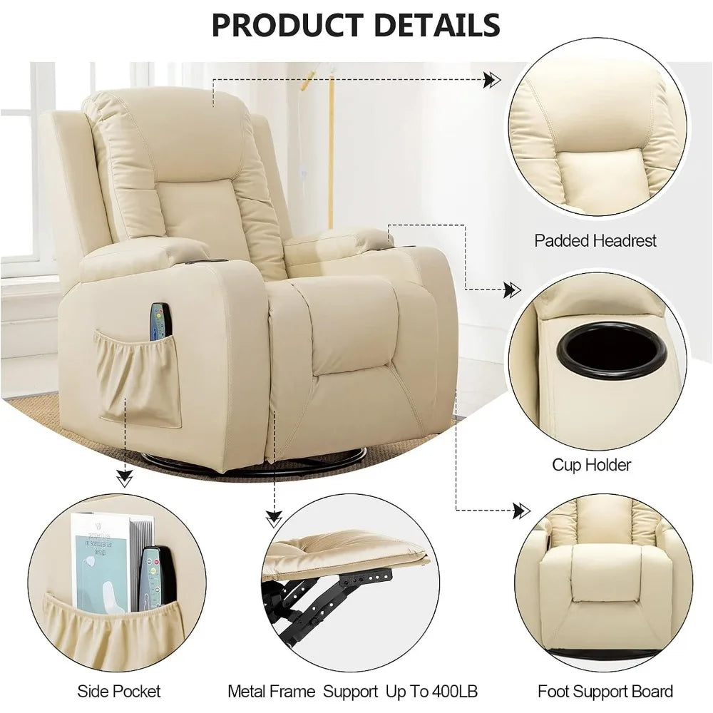 Rocker Recliner  
*Swivel  *Massage *Heat