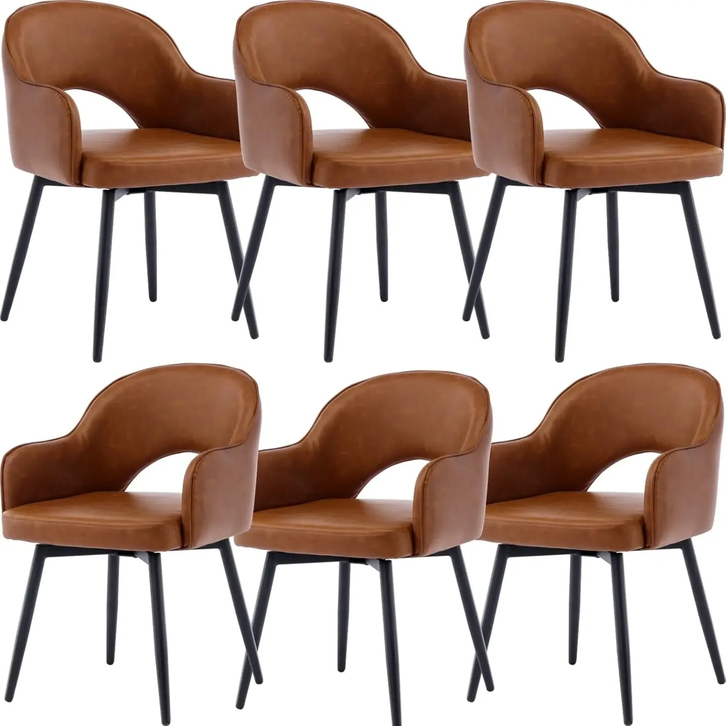 Diningroom Chair Set - 360 Degree Swivel - PU Leather