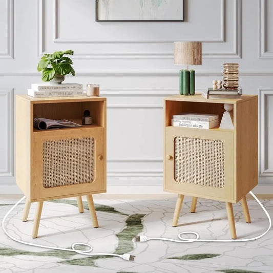 Nightstands | End Tables | Rattan | Charging Stations