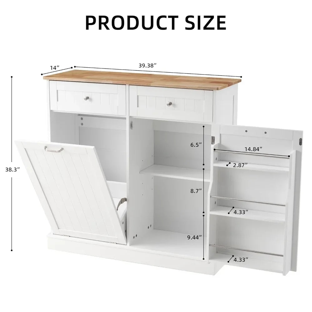 Kitchen Cabinet Pantry - Tilt Open Bin - Cabinet & Drawers - Freestanding