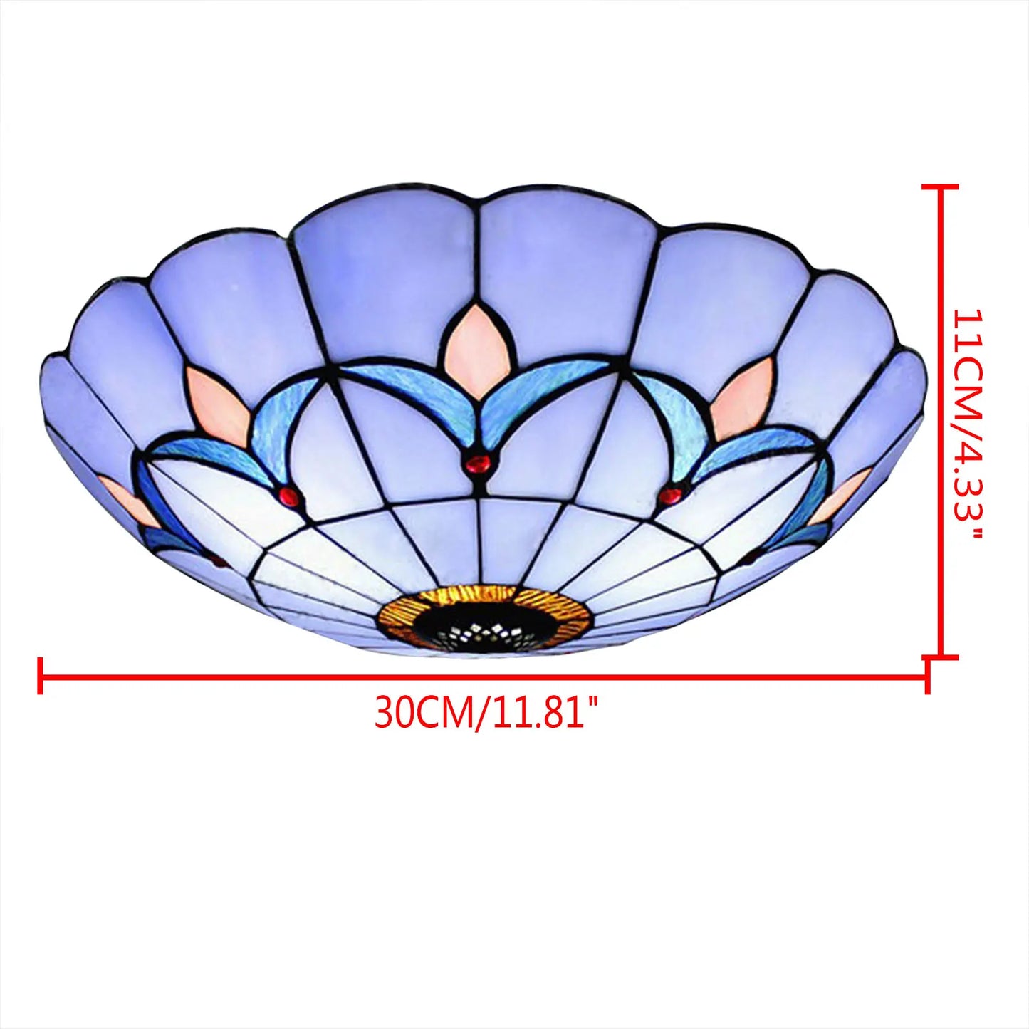 Tiffany Romance Style Stained Glass - Ceiling Flush Mount