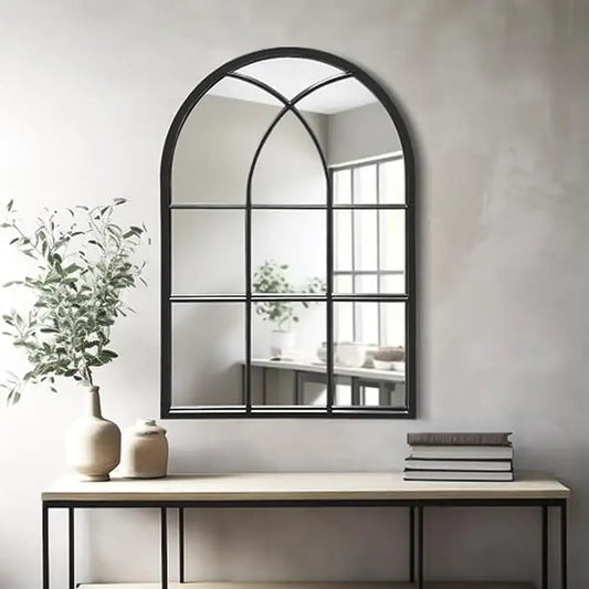 Mirror - Arched Window Iron Frame - 30"x20"