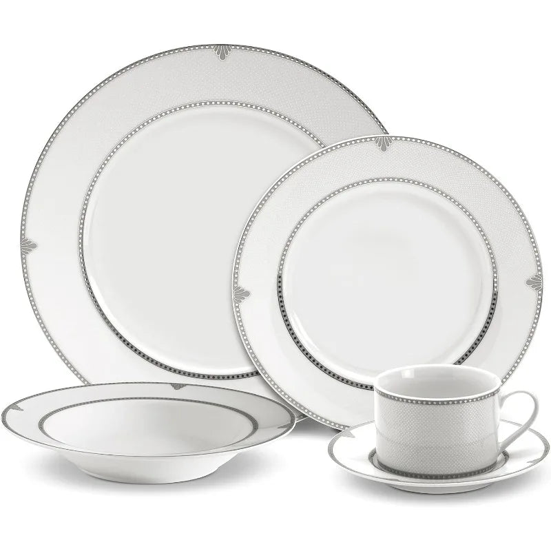 Dinnerware Set *40Pcs - White Porcelain - Diningroom Collection