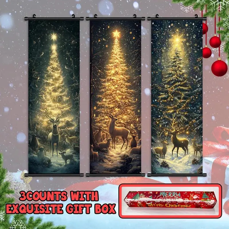 Christmas Themed Wall Hanging Banner Set *3Pcs