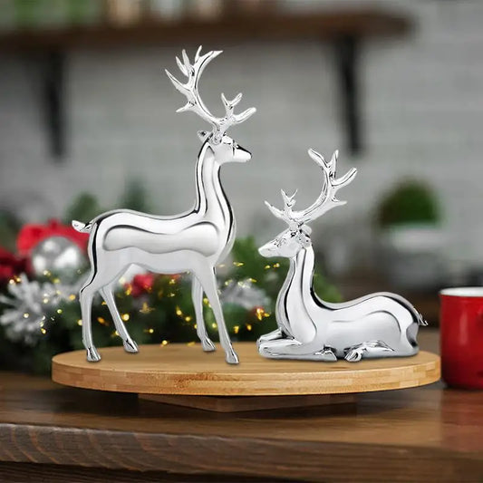 Christmas Elk Reindeer Set *2Pcs - Table Top - Silver