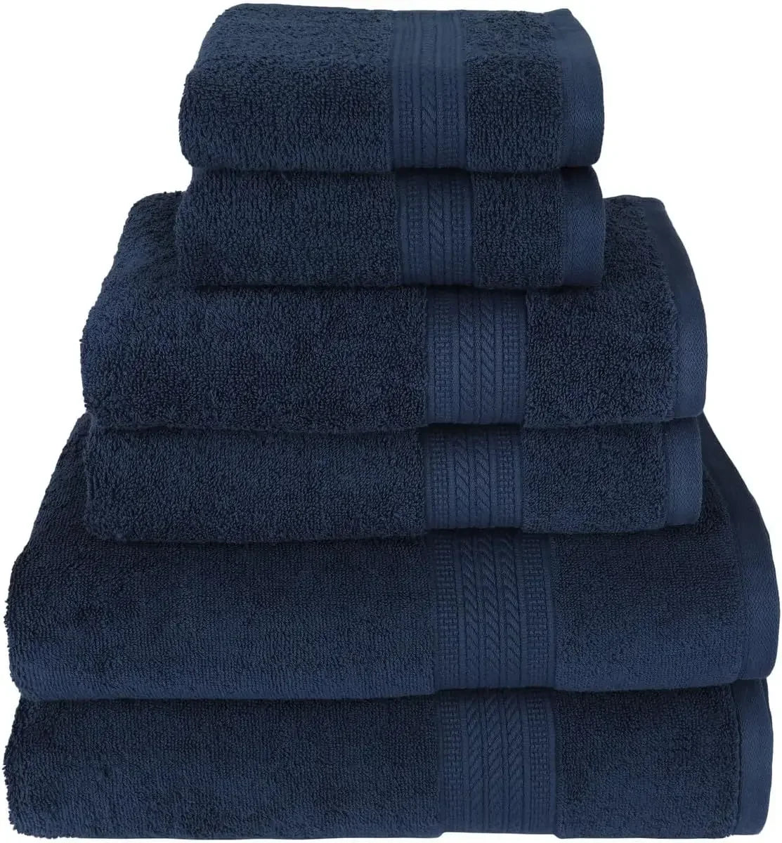 Bath Towel Set *6Pcs - 100% Ring Spun Cotton - Assorted Colors